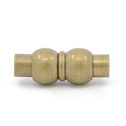 Brass Magnetic Clasps, Column, Nickel Free, Antique Bronze, 20x9mm, Hole: 5mm