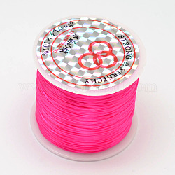 Flache elastische Kristallschnur, elastischer Perlenfaden, für Stretcharmbandherstellung, tief rosa, 0.8 mm, ca. 54.68 Yard (50m)/Rolle