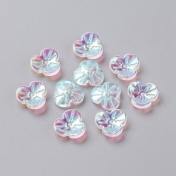 Perline di vetro palccato, fiore, chiaro ab, 12x3.60mm, foro:1mm