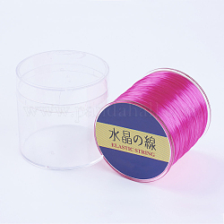 Chaîne en cristal élastique plat japonais, fil de perles élastique, pour la fabrication de bracelets élastiques, rose chaud, 0.8mm, 300 yards / rouleau, 900 pied/rouleau