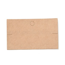 Carte d'affichage de bracelet en papier kraft vierge, rectangle, burlywood, 6x10x0.05 cm, Trou: 8mm