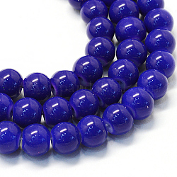 Baking Painted Glass Round Bead Strands, DarkSlate Blue, 8.5~9mm, Hole: 1.5mm, about 105pcs/strand, 31.8 inch