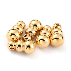 Brass Charms, Long-Lasting Plated, Gourd/Calabash, Real 24K Gold Plated, 7.5x2.5~4mm, Hole: 0.7mm