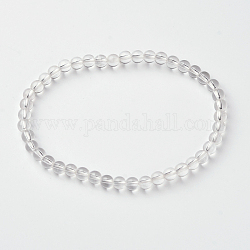 Natürlichen Kristall runden Perle Stretch-Armbänder, 54.5 mm, Perle: 4~5 mm