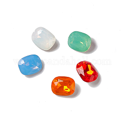 Opal-Stil k9 Glas-Strass-Cabochons, spitz zurück & rückseitig plattiert, Achteck Rechteck, Mischfarbe, 10x8x4 mm