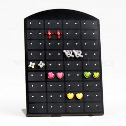 Multi Holes Acrylic Slant Back Earring Display Stands, L-shaped Earring Organizer Holder, Black, 9x13cm