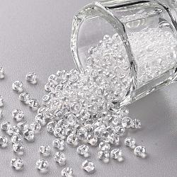 Perles magatama courtes toho, Perles de rocaille japonais, (101) lustre transparent cristal, 3.5x3x2.5mm, Trou: 0.8mm, environ 450 g /sachet 