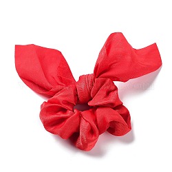 Elastischer Haarschmuck aus Polyester mit Hasenohren, für Mädchen oder Frauen, Scrunchie / Scrunchy Haargummis, rot, 165 mm
