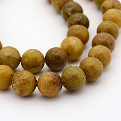 Brins de perles rondes en pierre de lardérite naturelle shoushan tianhuang, 8mm, Trou: 1mm, Environ 48 pcs/chapelet, 15.75 pouce