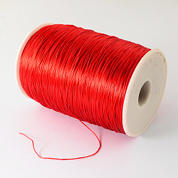 Cuerda de cristal elástica plana, Hilo de cuentas elástico, para hacer la pulsera elástica, rojo, 1mm, alrededor de 765.52~874.89 yarda (700~800 m) / rollo