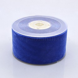 Cinta de terciopelo de poliéster para embalaje de regalo y decoración de festival, azul real, 2 pulgada (50 mm), aproximamente 20yards / rodillo (18.29 m / rollo)