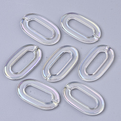 Transparentem Acryl Verknüpfung Ringe, ab Farbe plattiert, Quick-Link-Anschlüsse, für die Herstellung von Schmuckkabeln, Oval, klar ab, 37x21x3.5 mm, Innendurchmesser: 6x24 mm