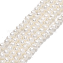 Fili di perle di perle d'acqua dolce coltivate naturali, patata, beige, 4.5~5.2x6~6.5x5~5.5mm, Foro: 0.7 mm, circa 68~70pcs/filo, 13.70~13.78 pollice (34.8~35 cm)