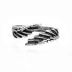 Двойное кольцо из легкого сплава с открытыми манжетами для мужчин и женщин, без кадмия и без свинца, античное серебро, размер США 8 3/4 (18.7 мм)
