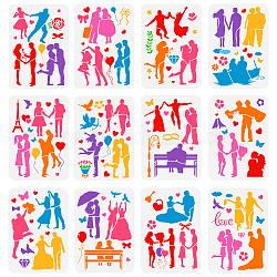 12 Stück Valentinstag Haustier aushöhlen Zeichnung Malschablonen, für DIY Sammelalbum, Fotoalbum, Mensch, 297x210 mm