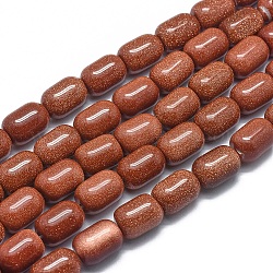 Synthetic Goldstone Beads Strands, Column, 14x10mm, Hole: 1mm, about 28pcs/strand, 15.3 inch(39cm)