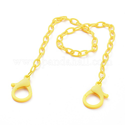 Colliers de chaîne de câble en plastique ABS personnalisés, chaînes de sac à main, avec fermoir pince de homard, jaune, 18.97 pouce (48.2 cm)