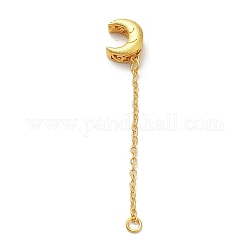 Kabelkettenverlängerung aus Messing, Endketten mit Kettenlaschen, golden, Mond, 60x2 mm, Bohrung: 3 mm