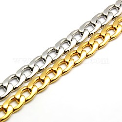 304 catena barbazzale in acciaio inossidabile / bracciali a catena intrecciati, con chiusure moschettone, colore misto, 8-1/4 pollice (210 mm), 8mm