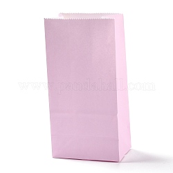 長方形のクラフト紙袋  ハンドルなし  ギフトバッグ  パールピンク  9.1x5.8x17.9cm