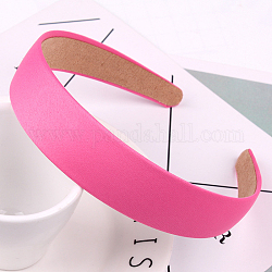 Breite Haarbänder aus Stoff, Solide einfache Haaraccessoires für Frauen, neon rosa , 145x130x28 mm