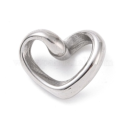 304 Stainless Steel Linking Rings, Twisted Heart, Stainless Steel Color, 13x16x7mm, Inner Diameter: 3.5x11mm