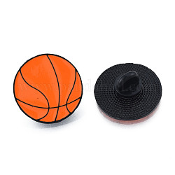 Pin de esmalte de baloncesto, Insignia de tema deportivo de aleación chapada en negro de electroforesis para ropa de mochila,  sin plomo níquel, chocolate, 26mm