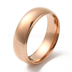 Placcatura ionica (ip) 304 anello a fascia piatta in acciaio inossidabile, oro roso, formato 9, diametro interno: 19mm, 4mm