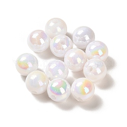 Opake Legierung Perlen, Farbverlauf bunt, Runde, weiß, 8 mm, Bohrung: 1.8 mm, ca. 2083 Stk. / 500 g