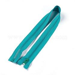 Accessori d'abbigliamento , cerniera in nylon e resina, con tirazip in lega, componenti per cerniera lampo, verde mare chiaro, 57.5x3.3cm