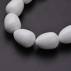 Porcelain Bead Strands, Teardrop, 25x18mm, Hole: 2mm, about 16pcs/strand, 15.4inch