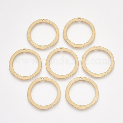 Pendenti in lega a superficie liscia, anello, colore oro opaco, 33x32.5x2mm, Foro: 1.8 mm