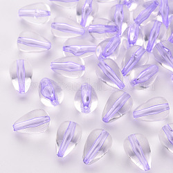 Transparent Acrylic Beads, Teardrop, Lilac, 14.5x9.5mm, Hole: 1.6mm, about 600pcs/500g