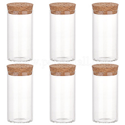 Bouteille en verre, avec bouchon en liège, souhaitant bouteille, colonne, clair, 3.7x7.8 cm, Diamètre intérieur: 3.4 cm