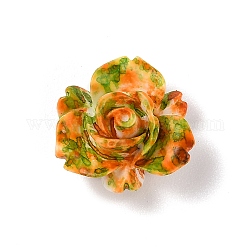 Undurchsichtigen Harzkügelchen, Blume, Koralle, 15x15x7.5 mm, Bohrung: 1.4 mm