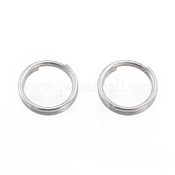 304 Stainless Steel Split Rings, Double Loops Jump Rings, Stainless Steel Color, 5x1mm, Inner Diameter: 3.5mm, Single Wire: 0.5mm