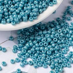 Miyuki runde Rocailles Perlen, japanische Saatperlen, (rr2470) undurchsichtiger türkisgrüner Glanz, 8/0, 3 mm, Bohrung: 1 mm, ca. 422~455 Stk. / 10 g