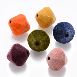 Flocky акриловыми шариками, двухконусные, разноцветные, 18~19x17~18 мм, отверстие : 2 мм