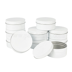 丸いアルミ缶  アルミジャー  化粧品の貯蔵容器  ろうそく  キャンディー  ねじ蓋付き  ホワイト  8.5x4cm  内径：78.5mm  容量：150ml。