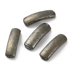 Verbindungsanhänger aus natürlichem Pyrit, gebogene Rechteckglieder, 36x10x8 mm, Bohrung: 1.2 mm