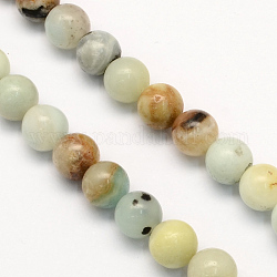 Brins de perles rondes d'amazonite de fleurs naturelles, 8.5mm, Trou: 1.2mm, Environ 47 pcs/chapelet, 15.5 pouce