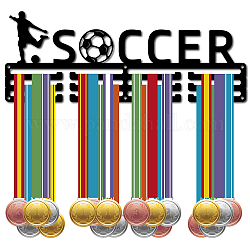 CREATCABIN Soccer Medal Hanger Display Medal Holder Sport Rack Award Metal Lanyard Holder Sturdy Wall Mounted Swimmer Runner Athletes Players Gymnastics Gift Over 60 Medals Olympic 15.7 x 5.9 Inch