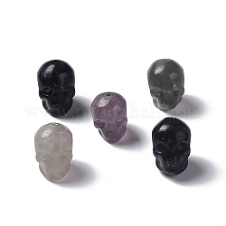 Perle di fluorite naturale, teschio, 13x10x11.5mm, Foro: 1 mm