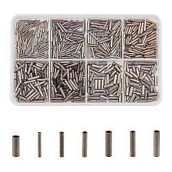 真鍮製チューブビーズ  プラチナ  8~10x1.2~2.8mm  穴：0.7~2.2mm  700個/箱