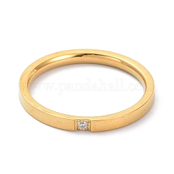 Kristallstrass-Fingerring für Mädchenfrauen, Ionenplattierung (ip) 304 Edelstahlring, golden, uns Größe 8 (18.1mm)