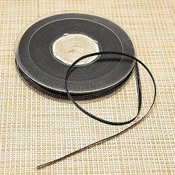 Doppelkante Silberfaden Ripsband für Hochzeit Festdekoration , Schwarz, 1/4 Zoll (6 mm), etwa 100 yards / Rolle (91.44 m / Rolle)