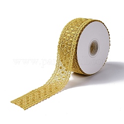 10 Yard Polyester-Spitzenbesatzband, für diy Schmuck machen, golden, 1-1/2 Zoll (38.5~39.5 mm)