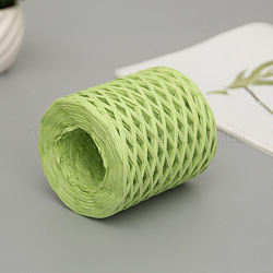 ラフィアリボン  梱包紙ひも  ギフトラッピングと織り用のラフィア麻ひもペーパーコード  緑黄  3~4mm  約218.72ヤード（200m）/ロール