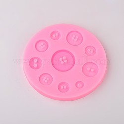 Button Design DIY Food Grade Silicone Molds, Fondant Molds, For DIY Cake Decoration, Chocolate, Candy, UV Resin & Epoxy Resin Jewelry Making, Random Single Color or Random Mixed Color, 95x9mm, Inner Size: 12~28mm