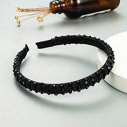 Bling Bling Haarband aus Glasperlen, Party-Haarschmuck für Frauen und Mädchen, Schwarz, 12 mm